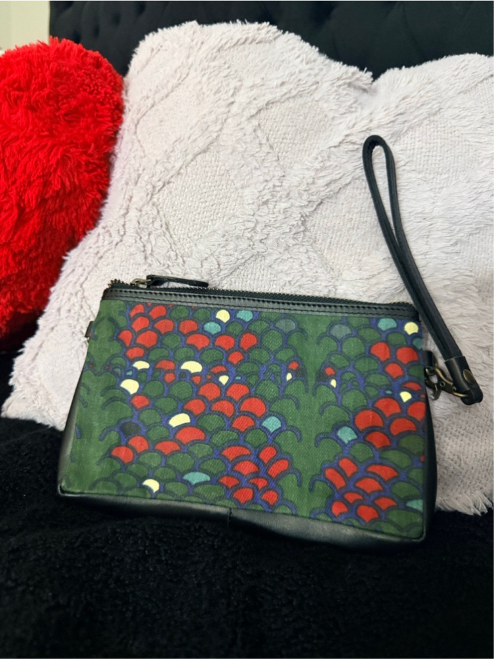 Sanaa Hyder Y2K Denim Leather Clutch ZH Collection Wristlet Retired NWOT - Picture 8 of 13